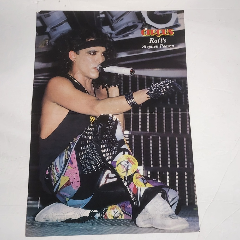 Ratt Stephen Pearcy Vintage Circus Magazine Color Centerfold Clipping 11x16